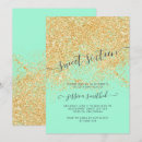 Buscar verde menta y oro invitaciones Para ella