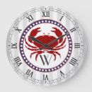 Buscar cangrejo náutico relojes de pared Rojo