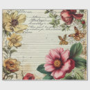 Buscar flores antiguas papel de regalo Botánico