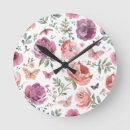 Buscar flores y mariposas relojes de pared Jardín
