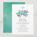 Buscar azul invitaciones para bautizos Acuarela
