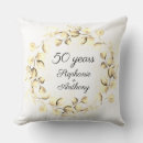 Buscar 50 boda oro aniversario cojines Elegante