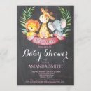 Buscar animales del safari de la fiesta de bienvenida al invitaciones embarazada bebe Lindo