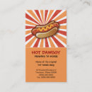 Buscar perritos calientes tarjetas de visita Mostaza