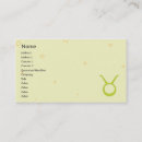 Buscar tauro tarjetas de visita Zodiaco