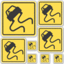 Buscar señales de tráfico pegatinas Amarillo