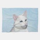 Buscar gato blanco paños de cocina Adorable