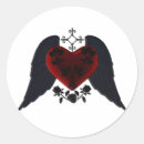 Buscar corazón con alas pegatinas Negro
