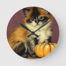 Buscar gato halloween de relojes de pared Espeluznante