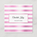 Buscar rayas rosadas y blancas tarjetas de visita Salón