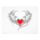 Buscar corazón con alas posters Rojo