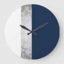 Buscar azul y plata relojes de pared Elegante