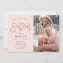 Buscar dulce dieciséis de la princesa invitaciones Rosa purpurina de oro