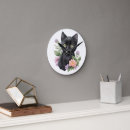 Buscar gatito en flores relojes de pared Lindo