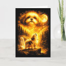 Buscar perro de la luna tarjetas Aullando