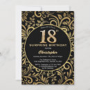 Buscar 18 años hombre invitaciones Negro y oro
