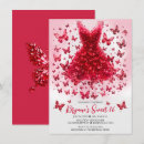 Buscar vestido rojo invitaciones Mariposas