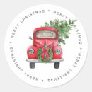 Buscar camión rojo pegatinas Feliz navidad
