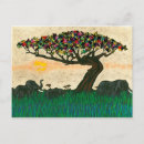 Buscar animales salvajes de áfrica postales Puesta de sol