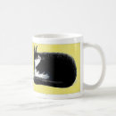 Buscar gato del dibujo animado tazas Negro