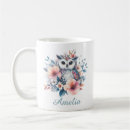 Buscar búho lindo tazas Floral