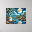 Buscar luna y estrellas lienzos Paisaje
