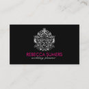 Buscar ornamento floral tarjetas de visita Blanco