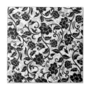 Buscar flores negras y grises azulejos Floral