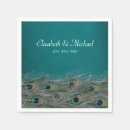 Buscar pavo real elegante servilletas Turquesa