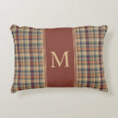 Buscar marrón y crema cojines Monograma