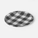 Buscar a cuadros blanco y negro platos Moderno