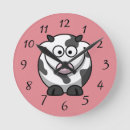 Buscar vaca del dibujo animado relojes de pared General y unisex