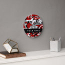 Buscar gris y rojo relojes de pared Para ella