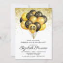 Buscar sorpresa 60 invitaciones Negro y oro