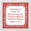 Buscar 25to aniversario invitaciones Rojo