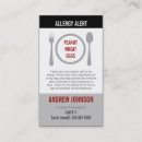 Buscar alergias tarjetas de visita Emergencia