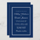 Buscar azul y blanco boda invitaciones Minimalista