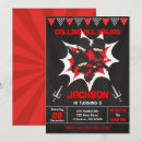 Buscar karate invitaciones de cumpleaños Rojo y negro