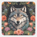 Buscar lobo acuarela pegatinas Adorable