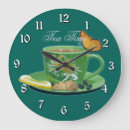 Buscar tiempo del té relojes de pared Verde
