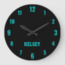 Buscar turquesa y blanco relojes de pared Nombre