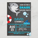 Buscar shark party invitaciones Azul