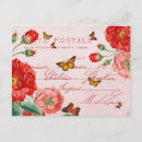 Buscar flores y mariposas postales Rojo
