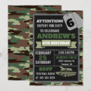 Buscar verde militar invitaciones Para niños