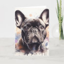 Buscar bulldog francés tarjetas Acuarela