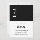 Buscar blanco y negro moderno invitaciones Monograma