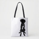 Buscar silueta del perro bolsos Blanco y negro