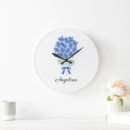 Buscar flores azules relojes de pared Simple