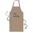 Buscar mom largo delantales Azul