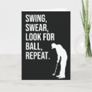 Buscar golfista divertido tarjetas Tipografía